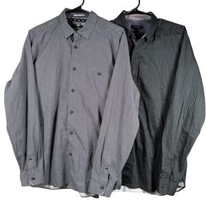 Ted Baker Mens Long Sleeve Button Down Shirt Size 5 (Large) Slim BUNDLE (2) Gray